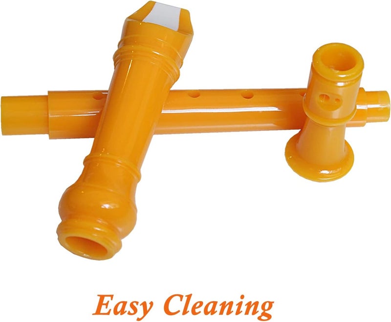 Farcaya 2-Piece Soprano Recorder Instrument for Beginners German Style C Key 8 Hole Descant with Clean Rods 2 Storage Cases (Yellow+White) - Image 2